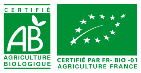 Labels Agriculture Biologique : certifié AB et Eurofeuille, certifié par FR-BIO-01, Agriculture France