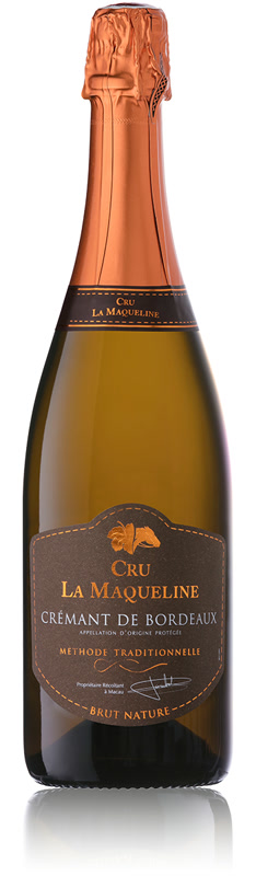 Bouteille de Cru La Maqueline, Crémant de Bordeaux brut nature